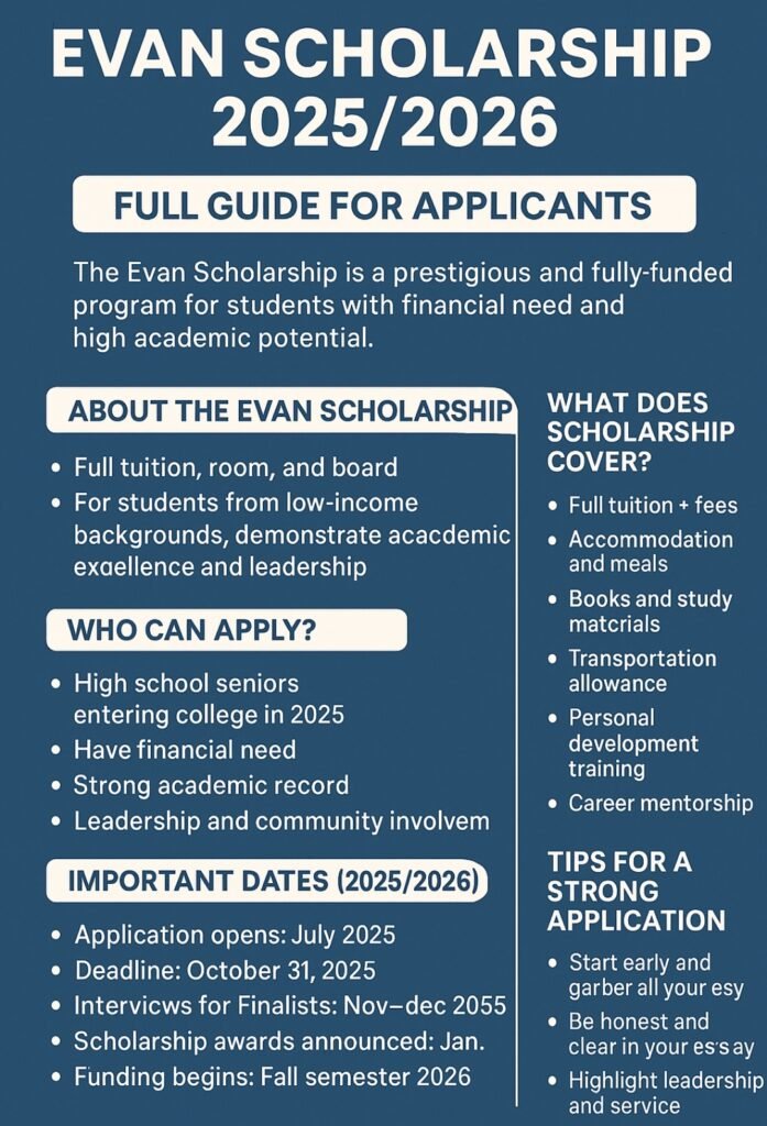 Evans Scholarship 2025/2026: Full Guide for Applicants